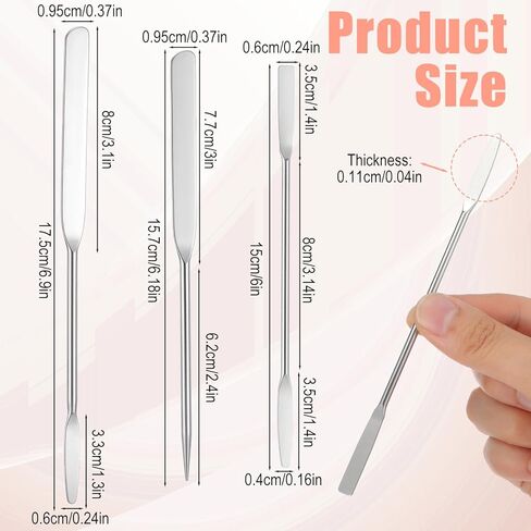 3 Pack Lab Spatula, Small Metal Spatula Laboratory Mini Double-Ended Spatulas Micro Square/Round End Spatulas for Laboratory Kitchen and Cosmetic Use in Saudi Arabia
