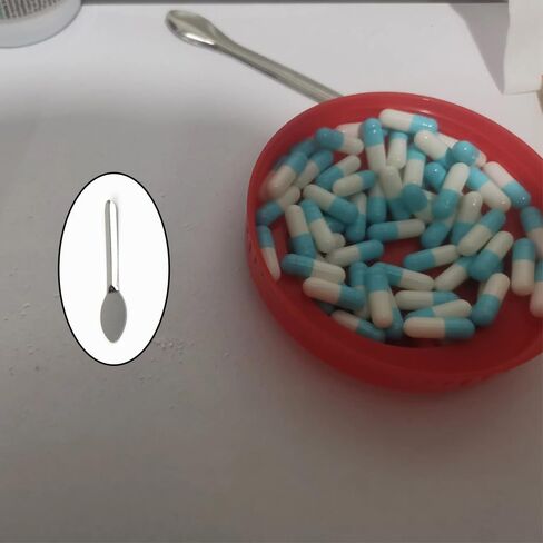 15 Pack Empty Capsule Filling Kit Mini Spoon Metal Medicine Spoon Shovel Scoop Micro Lab Spoons for Empty Capsules Filling Machine Kit Vegetarian Bundle Vegan Gelatin Capsule Pills Filler in Kuwait