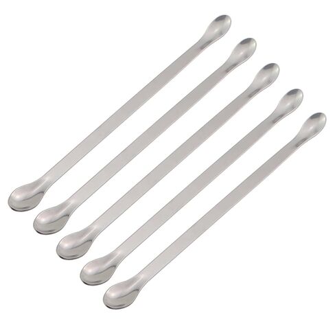 5PCS 20CM Stainless Steel Double Ended Laboratory Sampling Spoons Micro Sampling Spoons Silver Powder Mixing Spatulas Fillers for Material Transfer Chemical Subdivision in Saudi Arabia