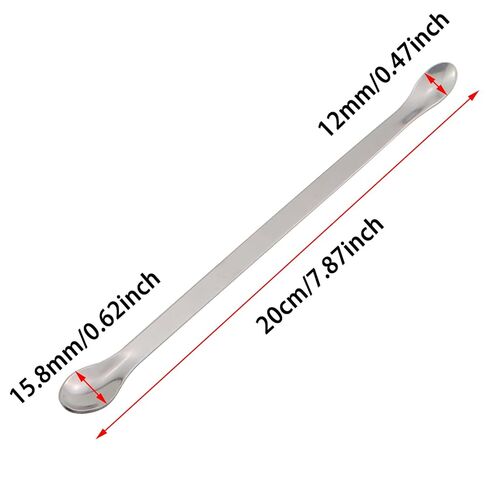 5PCS 20CM Stainless Steel Double Ended Laboratory Sampling Spoons Micro Sampling Spoons Silver Powder Mixing Spatulas Fillers for Material Transfer Chemical Subdivision in Saudi Arabia
