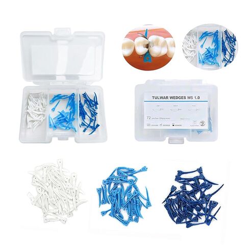 Dental Matrix Holder Clamp Tweezers, Dental Tulwar Wedges Set, 1pcs Matrices Tweezer Forceps+W5 Wedge 72pcs (Wedges) in Saudi Arabia