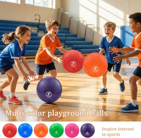 9 Inch Playground Ball Dodgeball Balls Kickball, Pack of 6, 4 Square Balls Dodge Balls for Kids, Kickballs Handball for Indoor Outdoor Games, Includes Pump in Saudi Arabia