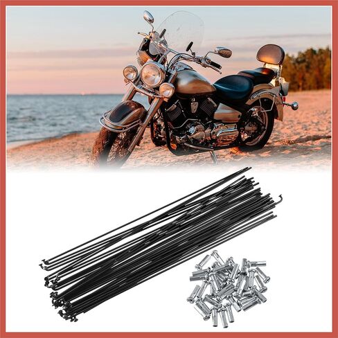 ACROPIX 40 Pcs Bicycle Steel Spokes 14G Bike Spoke 230mm Length with Nipples for Most Bicycle Car Parts in Kuwait