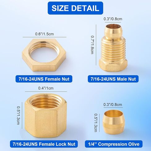 Pilot Burner Tubing, Fireplace Water Heater Pilot Burner Tube Pilot Tubing Replacement Compression Ferrule Parts 7/16-24UNS Female and Male Fitting Kit for Pilot Burner Assembly in Kuwait