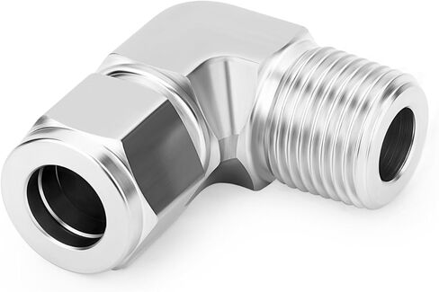 TAISHER 1PCS 316 Stainless Steel 90 Degree Compression Tube Pipe Fitting Connector, 1/4" Tube OD x 3/8" NPT Male Adapter in Kuwait
