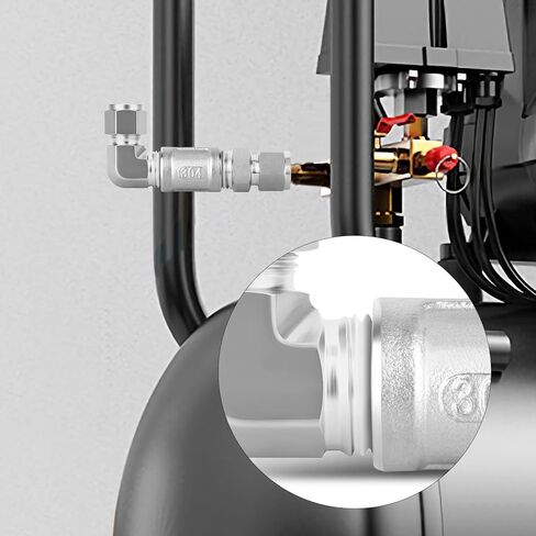 TAISHER 1PCS 316 Stainless Steel 90 Degree Compression Tube Pipe Fitting Connector, 1/4" Tube OD x 3/8" NPT Male Adapter in Kuwait