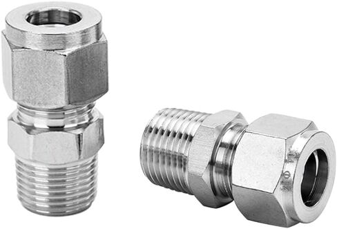 304 Stainless Steel Compression Fitting 1/4" Tube OD x M10*1 Metric Male Thread Coupler Straight Adapter Connect with Double Ferrules Pack of 2 in Saudi Arabia