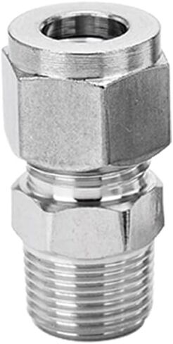 304 Stainless Steel Compression Fitting 1/4" Tube OD x M10*1 Metric Male Thread Coupler Straight Adapter Connect with Double Ferrules Pack of 2 in Saudi Arabia