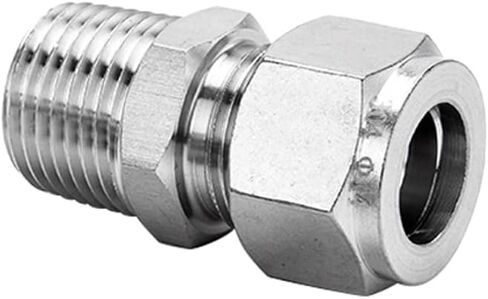304 Stainless Steel Compression Fitting 1/4" Tube OD x M10*1 Metric Male Thread Coupler Straight Adapter Connect with Double Ferrules Pack of 2 in Saudi Arabia