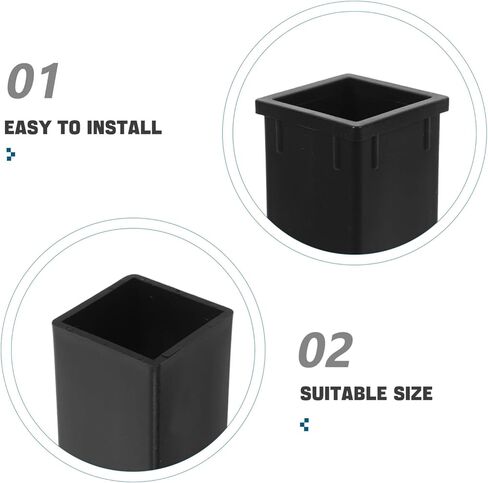 TEHAUX 6Pcs Square Tube Connector Adapter Reducer Sleeves for 1.57X2.36In Square Tubing Connection Durable Hollow Tube Insert Fittings for Construction Industrial Use in Saudi Arabia