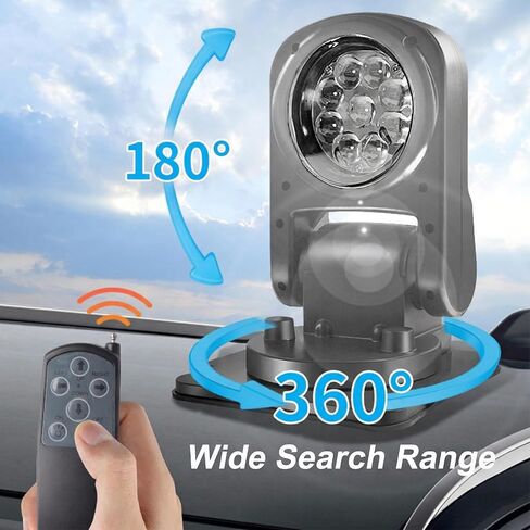 أضواء كاشفة للتحكم عن بعد للشاحنة، ضوء بحث LED يدور 360 درجة، إرجاع تلقائي قابل للطي، ضوء بقعة بحرية لاسلكي للقوارب على الطرق الوعرة SUV، 12 فولت 24 فولت in Saudi Arabia