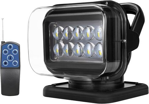مصباح كشاف LED من Niceky للشاحنة، ضوء بحث LED عن بعد، إعادة تعيين تلقائي 360 درجة دوارة للقارب للصيد البحري على الطرق الوعرة بيك أب SUV UTV Go في الهواء الطلق، 6 مغناطيسات قوية 50 وات 5000 لومن 12 فولت 24 فولت (أسود) in Saudi Arabia