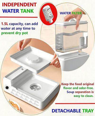 24L Electric Food Steamer 3 Tier Stainless Steel Commercial Steamer, Large Capacity Breakfast Machine with Detachable Water Tank and Timer, for Home Restaurant Party White in Saudi Arabia