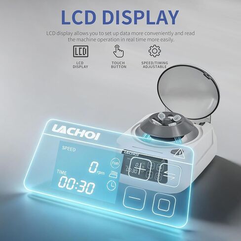 جهاز طرد مركزي صغير LCD 1000-10000 دورة في الدقيقة 5600 × جم RCF لآلة الطرد المركزي للأنابيب الدقيقة صغير مع دوارين لأنابيب 8 × 0.2/0.5/1.5/2 مل وشرائط PCR 2 × 8 × 0.2 مل in Kuwait