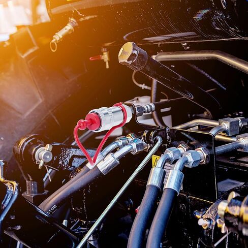 QWORK Hydraulic Quick Connect Couplers, 2 Sets 1/4 Inch NPT Thread Poppet Valve, 1/4" NPT Thread and 1/4" ISO Body, 3600 PSI, Hardened Steel with Dust Caps in Kuwait