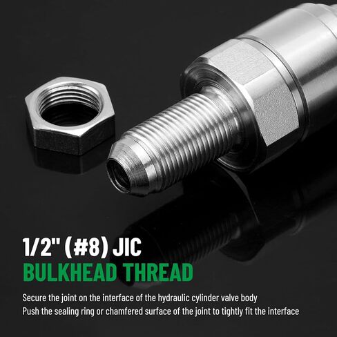 1/2" Flat Face ISO 16028 Hydraulic Quick Connect Couplers, 5/8" (#10) JIC Bulkhead Thread, Heavy Duty Hydraulic Coupling with Dust Cap Compatible with Bobcat, Case, Skid Steer Loader in Saudi Arabia