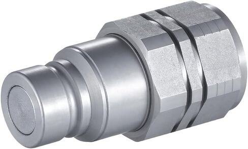 IKER Flat Face Hydraulic Quick Connect Fittings, 1/2" NPT Skid Steer Hydraulic Couplers Set w/Dust Caps, 1 Set in Saudi Arabia