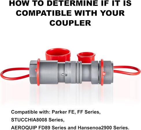 IKER Flat Face Hydraulic Quick Connect Fittings, 1/2" NPT Skid Steer Hydraulic Couplers Set w/Dust Caps, 1 Set in Saudi Arabia
