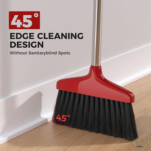 مكنسة يدوية، مكانس داخلية/خارجية، مكنسة مطبخ واجبة، للمنزل، المرآب، المطبخ، المكتب، الفناء، الفناء، الفناء، الخرسانة (عبوة واحدة، أحمر، جديد) in Kuwait