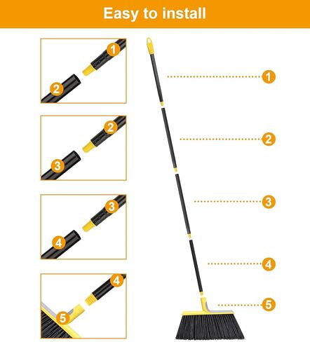 4 Packs Outdoor Broom for Floor Cleaning with 58" Long Handle, Heavy-Duty Commercial Brooms for Sweeping Indoor Outdoor Courtyard Restaurant Garage Patio Decks Mall Market Kitchen Office Lobby Shop in Saudi Arabia