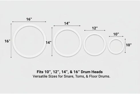 4 Pcs Drum Dampening Control Rings Kit 12 13 14 16 Inch Muffler Pads for Snare Drum Overtones Removal Sound Control Quiet Practice Percussion Accessories in Saudi Arabia