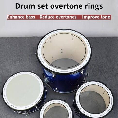 4 Pcs Drum Dampening Control Rings Kit 12 13 14 16 Inch Muffler Pads for Snare Drum Overtones Removal Sound Control Quiet Practice Percussion Accessories in Saudi Arabia