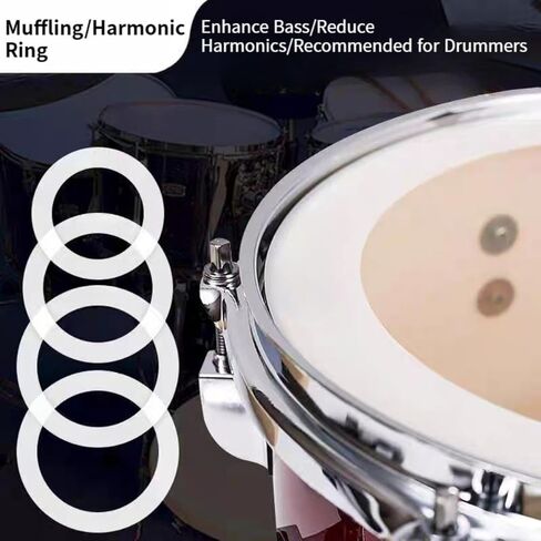 4 Pcs Drum Dampening Control Rings Kit 12 13 14 16 Inch Muffler Pads for Snare Drum Overtones Removal Sound Control Quiet Practice Percussion Accessories in Saudi Arabia