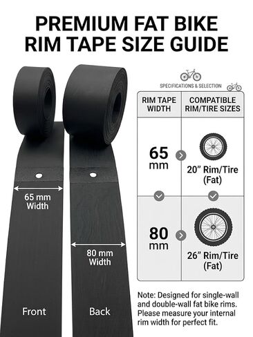 2Pcs - 26" Inch - Rim Strip - 80mm Width - Rim Tape - 0.6mm Thickness - Fat Tire Liner - Nylon Inner - Tube Cushion Protector - Anti Puncture for Bikes - Green in Saudi Arabia