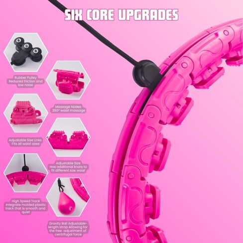 طوق إنفينيتي لفقدان الوزن للبالغين - طوق هولا هوب 2 في 1 قابل للتعديل بحجم كبير مع 28 وصلة قابلة للفصل، طوق هولا للتدليك والتمرين لتمارين اللياقة البدنية الذكية، مناسب للنساء والمبتدئين in Kuwait