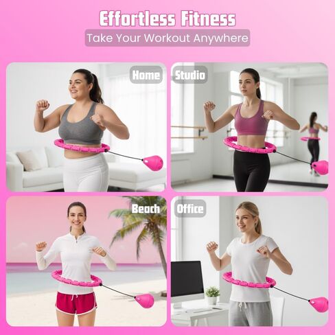 طوق إنفينيتي لفقدان الوزن للبالغين - طوق هولا هوب 2 في 1 قابل للتعديل بحجم كبير مع 28 وصلة قابلة للفصل، طوق هولا للتدليك والتمرين لتمارين اللياقة البدنية الذكية، مناسب للنساء والمبتدئين in Kuwait