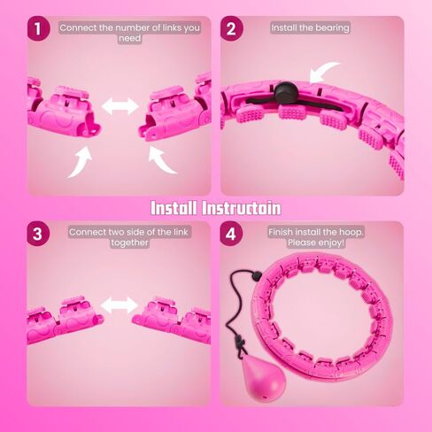 طوق إنفينيتي لفقدان الوزن للبالغين - طوق هولا هوب 2 في 1 قابل للتعديل بحجم كبير مع 28 وصلة قابلة للفصل، طوق هولا للتدليك والتمرين لتمارين اللياقة البدنية الذكية، مناسب للنساء والمبتدئين in Kuwait