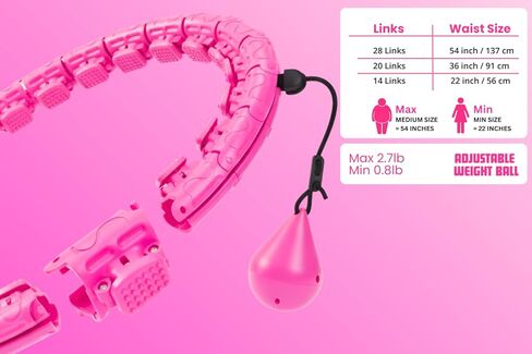 طوق إنفينيتي لفقدان الوزن للبالغين - طوق هولا هوب 2 في 1 قابل للتعديل بحجم كبير مع 28 وصلة قابلة للفصل، طوق هولا للتدليك والتمرين لتمارين اللياقة البدنية الذكية، مناسب للنساء والمبتدئين in Kuwait