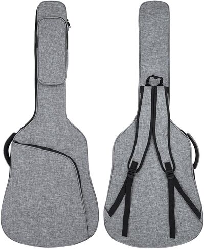 Bass Guitar Bag, Bass Gig Bag 7MM Padding Soft Electric Bass Guitar Case Backpack with Pockets, Grey in Kuwait