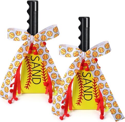 2 Set 9 Inch Baseball Cow Bell for Sporting Events with Letter Stickers Ribbon and Labels DIY Cowbell Noise Makers with Handle for Games Graduation Parties Schools Farms and Percussion Music in Saudi Arabia