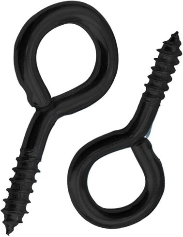 Screw Hooks,Metal in Cup, 5-50pcs Sheep Eye Eyelets Nail 1# 2# 6# 8# 16# Black Plated O Shape Self-Tapping Hook Screws(4 50pcs) in Kuwait