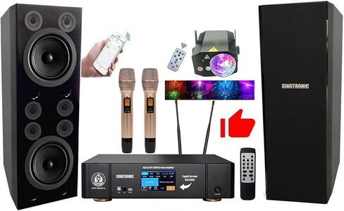SINGTRONIC حزمة نظام الكاريوكي الاحترافية الكاملة بقدرة 4000 واط وأغاني YouTube المجانية غير المحدودة in Kuwait