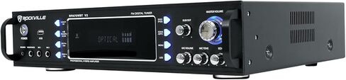 حزمة Rockville RPA70WBT V2: مضخم صوت/خلاط USB بقدرة 1000 واط، مع 2 ميكروفون، (2) زوج من مكبرات الصوت في السقف HC85 مقاس 8 بوصات 700 واط، RCDR10B بطول 10 أقدام من RCA إلى كابل RCA، وكابل RNRMR10 بطول 10 أقدام من TRS إلى RCA، 5 عناصر in Saudi Arabia