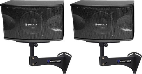 Rockville Karaoke System Bundle: (2) KPS80 8" 3-Way 800-Watt Peak Karaoke/Pro Speakers with RPW20 Pair Adjustable Wall Mount Brackets, (2) RVSSA1 Universal 35mm Tripod Adapter Brackets, 5-Items in Saudi Arabia