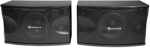 Rockville Karaoke System Bundle: (2) KPS80 8" 3-Way 800-Watt Peak Karaoke/Pro Speakers with RPW20 Pair Adjustable Wall Mount Brackets, (2) RVSSA1 Universal 35mm Tripod Adapter Brackets, 5-Items in Saudi Arabia