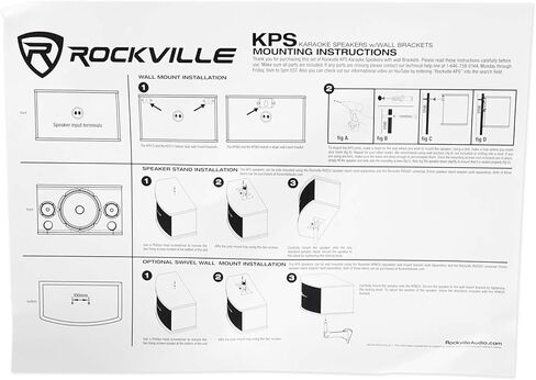 Rockville Karaoke System Bundle: (2) KPS80 8" 3-Way 800-Watt Peak Karaoke/Pro Speakers with RPW20 Pair Adjustable Wall Mount Brackets, (2) RVSSA1 Universal 35mm Tripod Adapter Brackets, 5-Items in Saudi Arabia