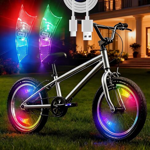 Bike Wheel Lights Rechargeable 2pack,Bike Spoke Light Weatherproof, Adults Kids Bicycle Lights for Wheels,Motion Sensor in Saudi Arabia