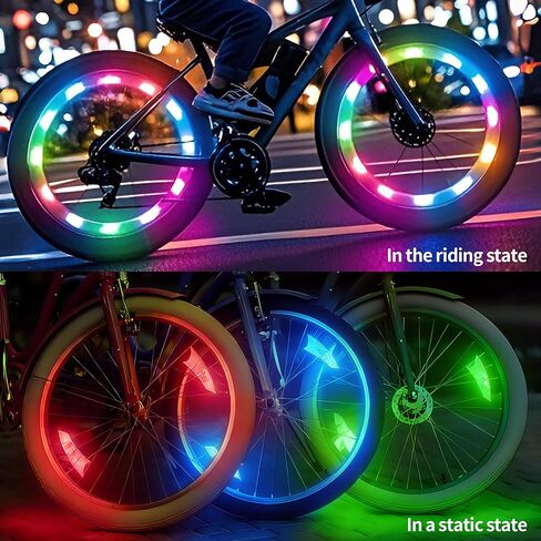Bike Wheel Lights Rechargeable 2pack,Bike Spoke Light Weatherproof, Adults Kids Bicycle Lights for Wheels,Motion Sensor in Saudi Arabia
