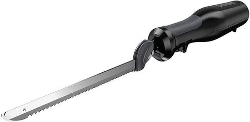 BLACK+DECKER 9 inch Electric Carving Knife, Comfort Grip Handle & Safety Lock Button, Stainless Steel Blades and Dishwasher Safe Parts, Corded, White in Saudi Arabia
