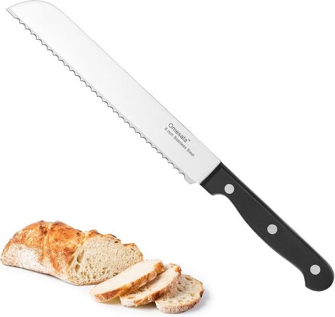 Bread Knife, Serrated 8 inch Bread Knifes for Homemade Bread Sourdough, Blade Razor Sharp and Wavy Edge from Professional Stainless Steel in Saudi Arabia