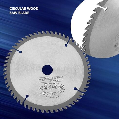 165mm Circular Saw 60 Teeth Professional Tungsten Carbide Wood Cutting Silver High Speed Steel Construction for Wood Metal Plastic Cutting Durable Precise Labor Saving in Saudi Arabia