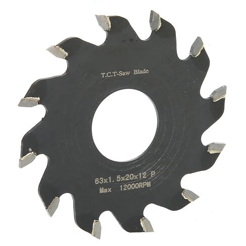 Fafeicy 63x1.5x20x12 منشار، لوح فولاذي مستورد من سبائك صلبة منشار شق مع أسنان مسطحة يمين يسار لقطع الخشب والبلاستيك ABS الأكريليك، مناسب لآلة نهاية الطاولة المزدوجة in Kuwait