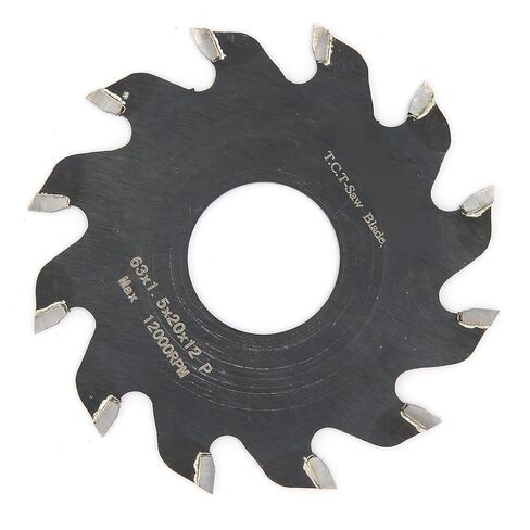 Fafeicy 63x1.5x20x12 منشار، لوح فولاذي مستورد من سبائك صلبة منشار شق مع أسنان مسطحة يمين يسار لقطع الخشب والبلاستيك ABS الأكريليك، مناسب لآلة نهاية الطاولة المزدوجة in Kuwait