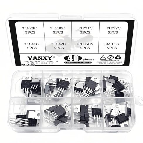 40PCS 8Values TIP29C TIP30C TIP31C TIP32C TIP41C TIP42C L7805CV LM317T Power BJT Bipolar Junction Transistor Kits in Kuwait