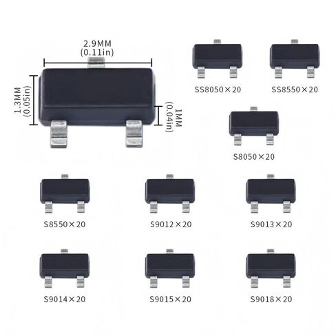 9Values 180Pcs SOT-23 SMD Transistor Kit SS8050 SS8550 S8050 S8550 S9012 S9013 S9014 S9015 S9018 Surface Mount Transistor in Kuwait