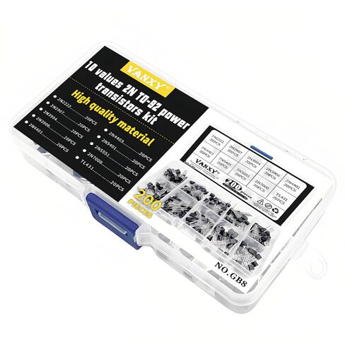 200PCS 10Values 2N2222 2N2907 2N3904 2N3906 2N4401 2N4403 2N5401 2N5551 2N7000 TL431 TL431A 2N2222A Power BJT Bipolar Junction Transistor Kits in Kuwait